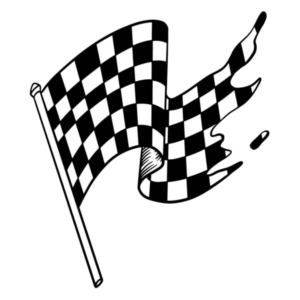 Race Vlag Symbool Icoon Vector Illustratie Aangevinkt Vlaggenpictogram — Stockvector