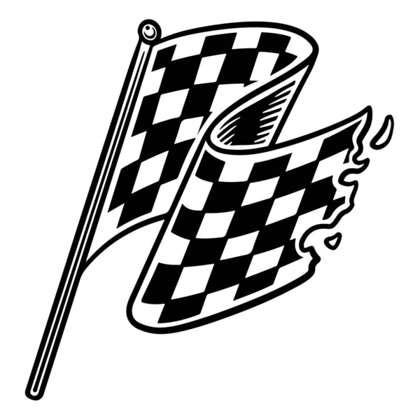 Race Flaggan Symbol Ikonen Vektor Illustration Kontrollerad Flagga Ikon — Stock vektor