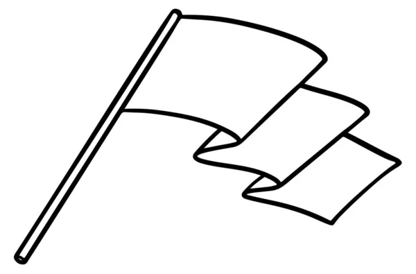 Flagga Ikon Med Handritade Doodle Tecknad Stil Vektor — Stock vektor