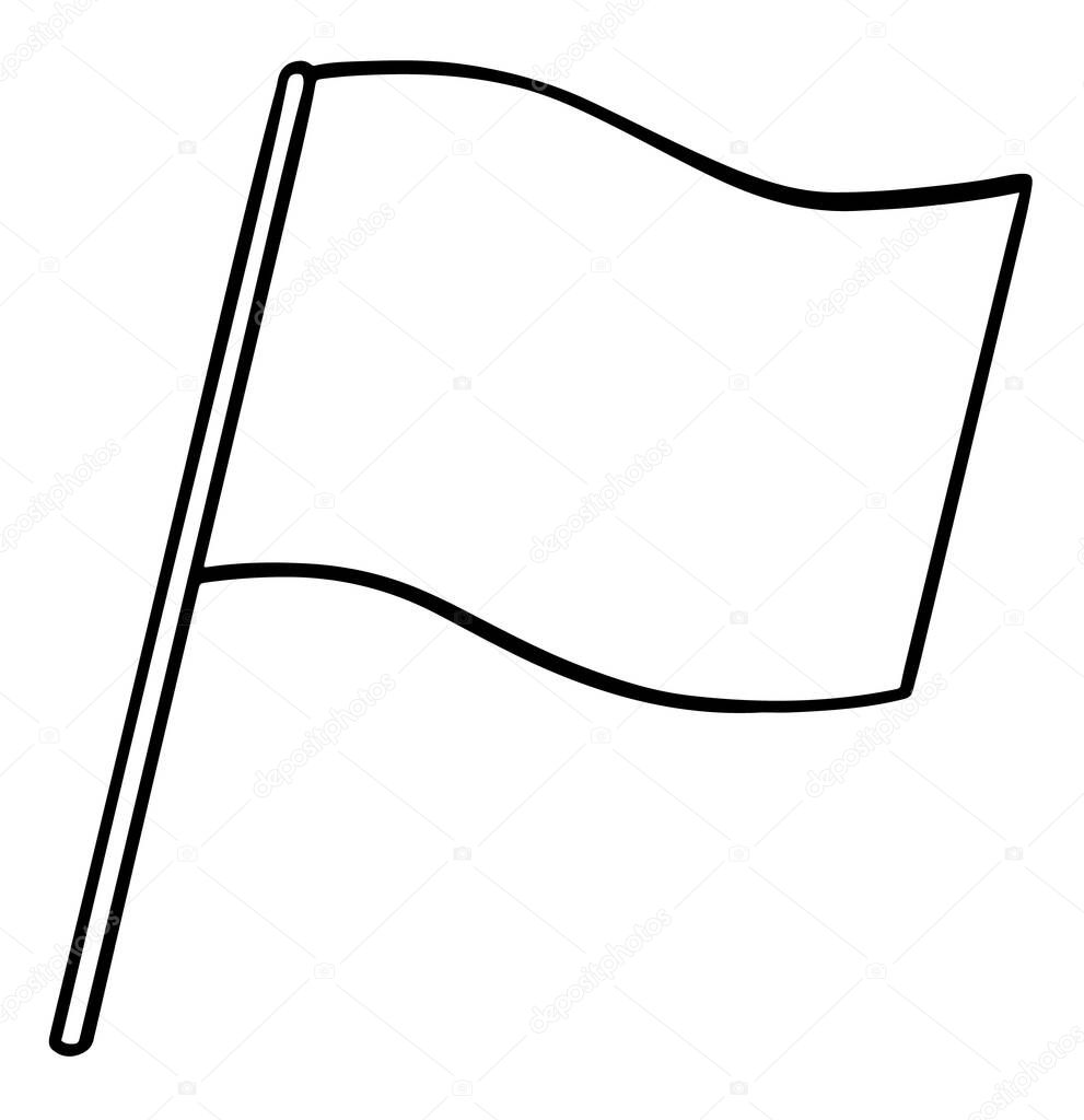 Flag icon with handdrawn doodle cartoon style vector