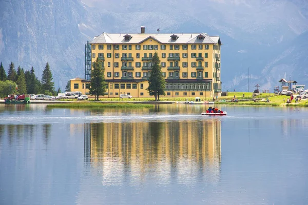 Belluno Italy August 2018 Resort Town Lake Misurina One Highest — Stock Photo, Image