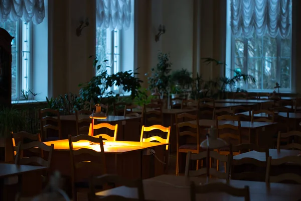 Calma Atmosfera Calma Biblioteca Luz Fraca Lâmpada Pessoal 2021 — Fotografia de Stock