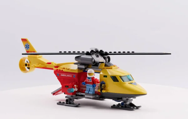 GOMEL, BELARUS - DECEMBER 13, 2021: Lego Rescue Helicopter — стокове фото