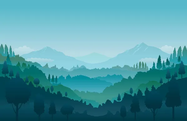 Φόντο Τοπίου Βουνού Και Δάσους Φυσικό Τοπίο Και Θέα Στο — Διανυσματικό Αρχείο