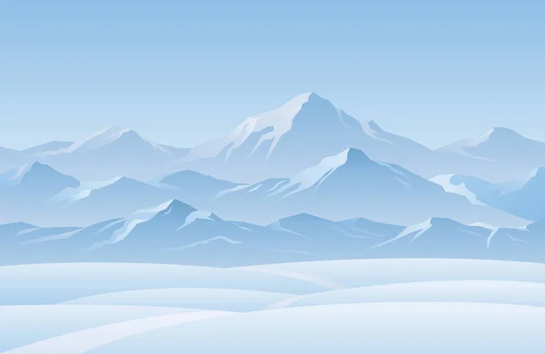Nieve Montaña Invierno Paisaje Fondo Paisaje Natural Medio Ambiente Vista — Vector de stock