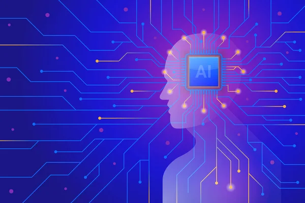 Sztuczna Inteligencja Maszyna Uczenia Się Tła — Wektor stockowy