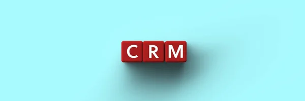 3D red Cubes with the word acronym crm for Customer Relationship Management