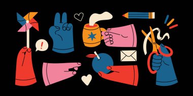 Eller çıkartma vektörü