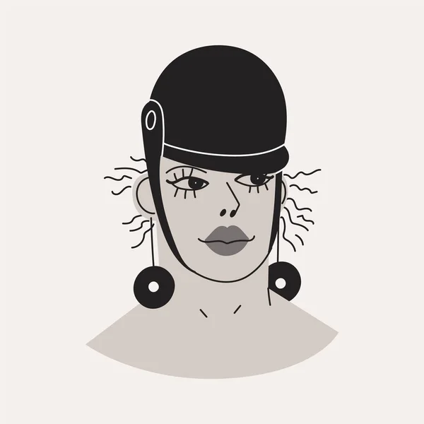 Portrait lady vector — Image vectorielle