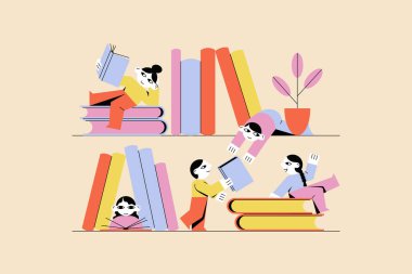 kitap okuyucu vektörü