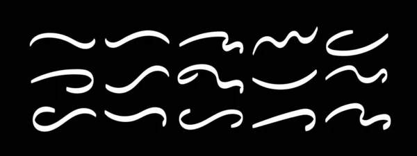 Sottolineare Swoosh Swish Swoop Line Vector Set Vettore Calligrafico Girevole — Vettoriale Stock