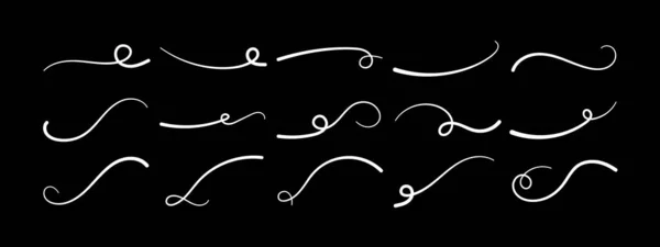Swoosh Sottolineano Mano Disegno Set Iscrizioni Calligrafiche Sottolineano Linea Curva — Vettoriale Stock