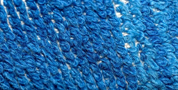 Detailní Modrá Vlněná Tkanina Textura Vzorek — Stock fotografie