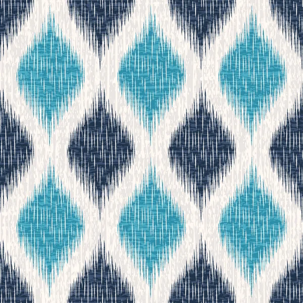 Ikat Ethnic Seamless Pattern Abstract Ogee Textured Background Textile Wallpaper — Vettoriale Stock