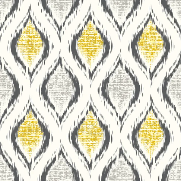 Ikat Ogee Background Ethnic Folk Seamless Textile Repeatable Urban Grain — стоковый вектор