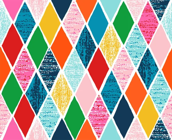 Colorful Rhombus Geometric Seamless Pattern Texture Diamond Shape Repeated Background — ストックベクタ