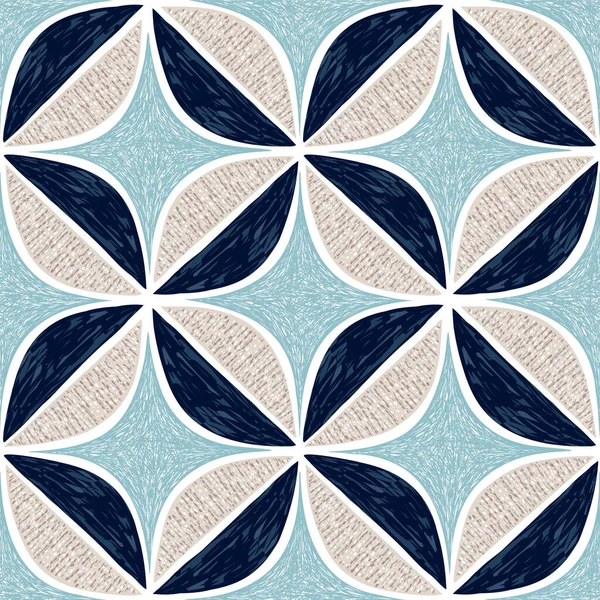Circle Diamond Seamless Textured Patchwork Pattern Overlapping Geometric Stylish Simple Stockillustration