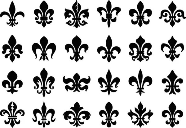 Fleur Lis Royal Symbol Set Ilustraciones de stock libres de derechos