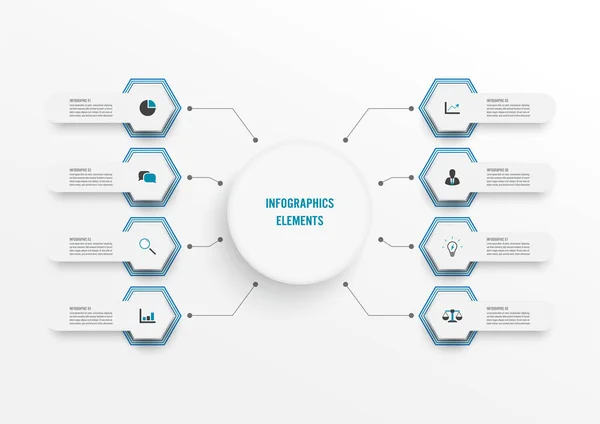 Vektor Infografik Vorlage Mit Papieretikett Integrierte Kreise Geschäftskonzept Mit Optionen — Stockvektor