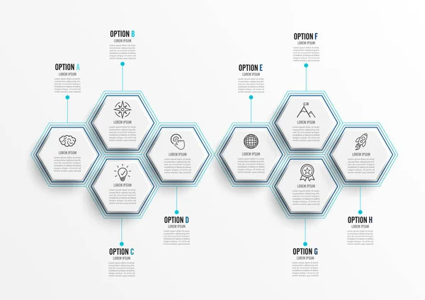 Vektor Infografik Vorlage Mit Papieretikett Integrierte Kreise Geschäftskonzept Mit Optionen — Stockvektor