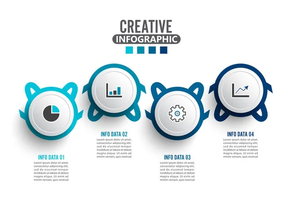 Infografik Design Vektor Und Marketing Symbole Können Für Workflow Layout — Stockvektor