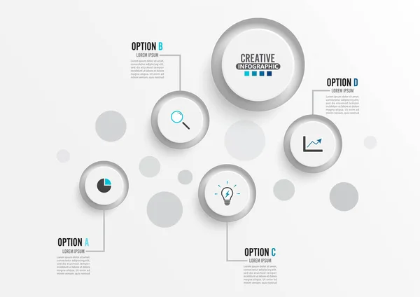 Vektor Infografikai Sablon Papír Címkével Üzleti Koncepció Lehetőséggel Tartalomhoz Diagramhoz — Stock Vector