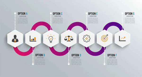 Infographic Design Template Marketing Pictogrammen Template Voor Diagram Grafiek Presentatie — Stockvector