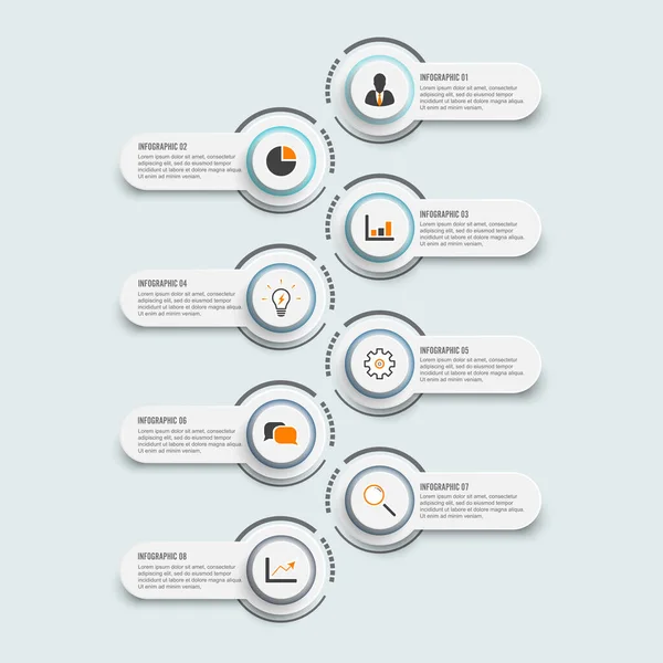 Vector Infographic Template Met Papier Label Geïntegreerde Cirkels Bedrijfsconcept Met — Stockvector