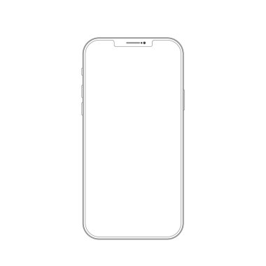 Çizim smartphone anahat. Zarif ince çizgi stil tasarım