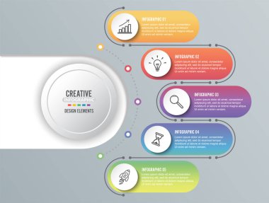 Soyut dijital illüstrasyon bilgileri. Vektör illüstrasyonu iş akışı düzeni, diyagram, sayı seçenekleri, web tasarımı için kullanılabilir.