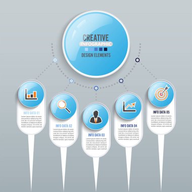 Soyut bilgi grafikleri sayı seçenekleri şablonu. Vektör çizimi. İş akışı düzeni, diyagram, iş adım seçenekleri, pankart, web tasarımı için kullanılabilir.