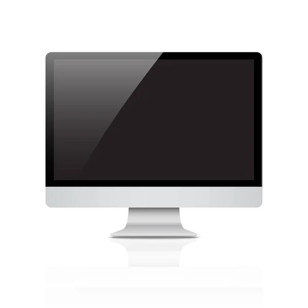 Monitor Realistic Blank Screen White Background Isolate Stylish Vector Illustration — Vector de stock