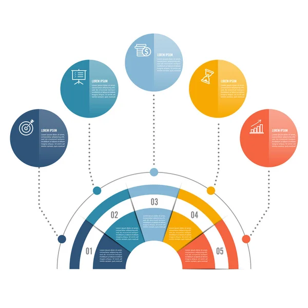 Vektor Infografik Vorlage Mit Papieretikett Integrierte Kreise Geschäftskonzept Mit Optionen — Stockvektor