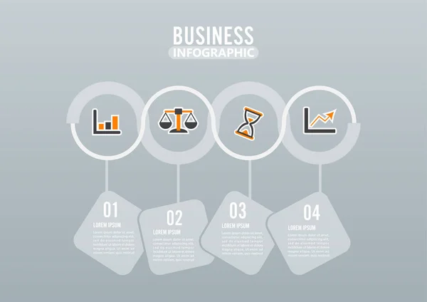 Vier Schritte Infografik Design Vektor Und Marketing Symbole Können Für — Stockvektor