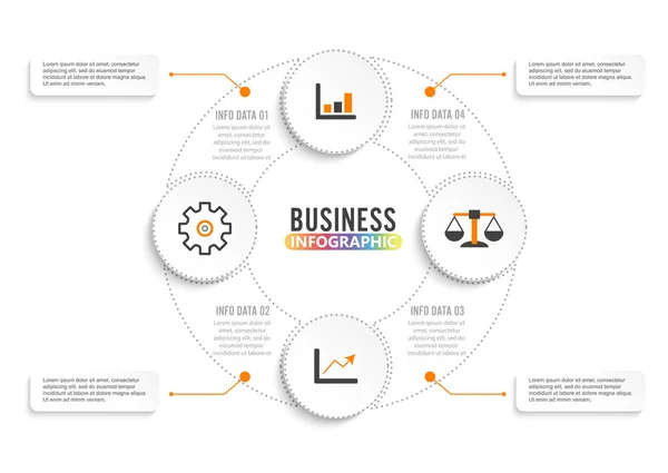 Modèle Cercle Infographie Vectorielle Avec Étapes Pièces Options Secteurs Étapes — Image vectorielle