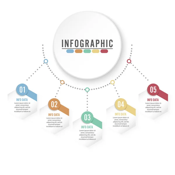 Abstract Infographics Number Options Template Vector Illustration Can Used Workflow — Stock Vector