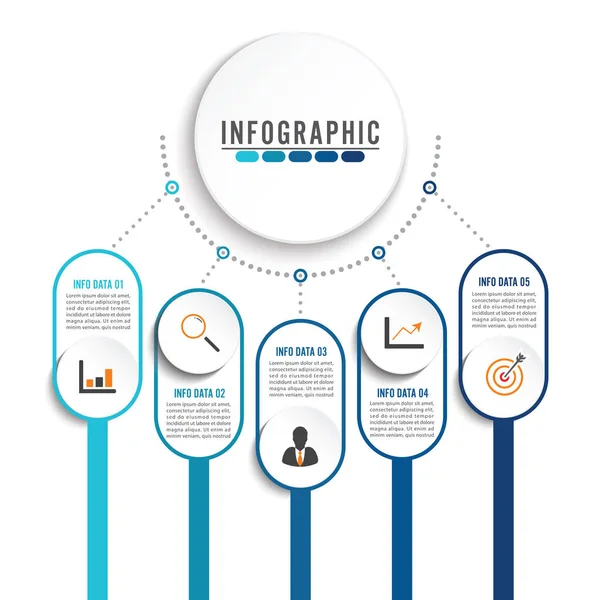 Abstrakt Infographics Nummer Alternativ Mall Vektorillustration Kan Användas För Arbetsflöde — Stock vektor