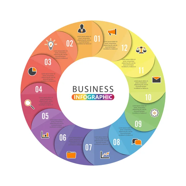 Kreisdiagramm Infografik Mit Optionen Für Präsentationen Werbung Layouts Geschäftsberichte — Stockvektor