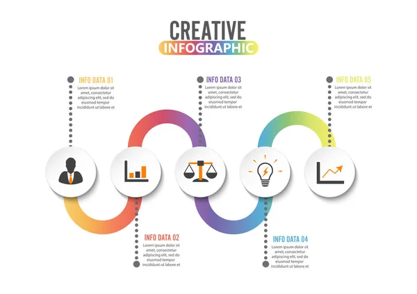 Infographic Ontwerp Sjabloon Marketing Pictogrammen Sjabloon Voor Diagram Grafiek Presentatie — Stockvector