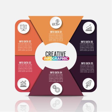 Altı anahtar bilgi ögesinin vektör illüstrasyonuName.