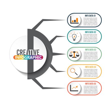 Soyut bilgi grafikleri sayı seçenekleri şablonu. Vektör çizimi. İş akışı düzeni, diyagram, iş adım seçenekleri, pankart, web tasarımı için kullanılabilir.