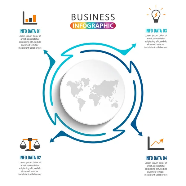 Línea Delgada Elementos Planos Para Infografía Plantilla Para Diagrama Gráfico — Vector de stock