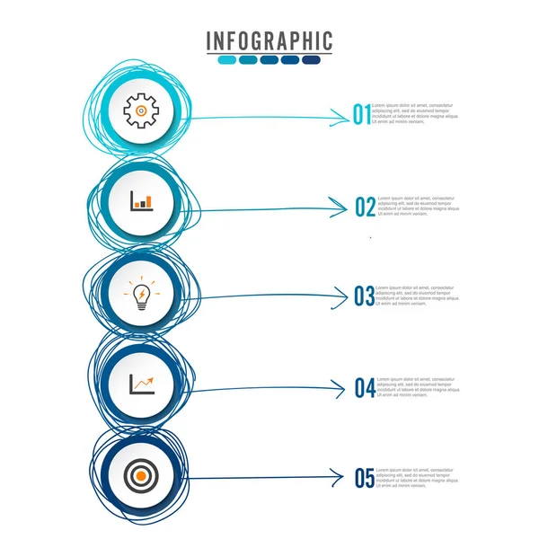 Business Circle Infographic Mall Kan Användas För Arbetsflöde Layout Diagram — Stock vektor