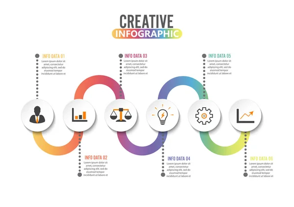 Infografik Design Vorlage Und Marketing Symbole Vorlage Für Diagramm Grafik — Stockvektor