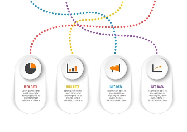 信息设计向量和营销图标可用于工作流布局 年度报告 网页设计 包含4个选项 步骤或进程的业务概念 — 图库矢量图片