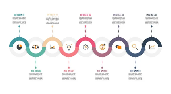 Vector Diseño Infográfico Piezas Los Iconos Marketing Pueden Utilizar Para — Vector de stock