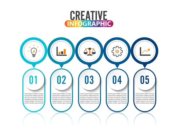 Vorlage Für Abstrakte Infografiken Mit Zahlenoptionen Vektorillustration Kann Für Workflow — Stockvektor