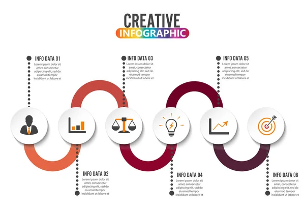 Modèle Conception Infographique Icônes Marketing Modèle Pour Diagramme Graphique Présentation — Image vectorielle