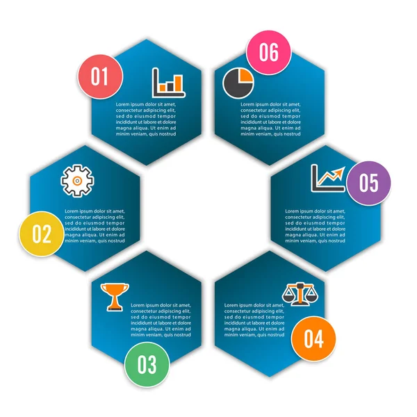 矢量图解信息图形6个选项 小册子 网页设计模板 — 图库矢量图片