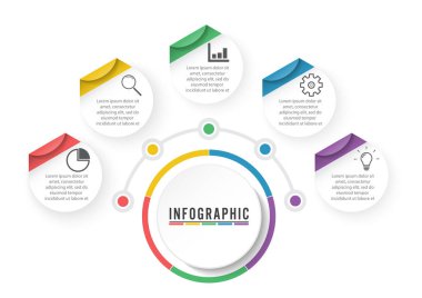 Soyut bilgi grafikleri sayı seçenekleri şablonu. Vektör çizimi. İş akışı düzeni, diyagram, iş adım seçenekleri, afiş, web tasarımı için kullanılabilir. İş verisi görselleştirmesi. İşlem şeması.